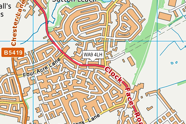 WA9 4LH map - OS VectorMap District (Ordnance Survey) WA9 4LH map - OS VectorMap District (Ordnance Survey)