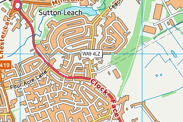 WA9 4LZ map - OS VectorMap District (Ordnance Survey) WA9 4LZ map - OS VectorMap District (Ordnance Survey)