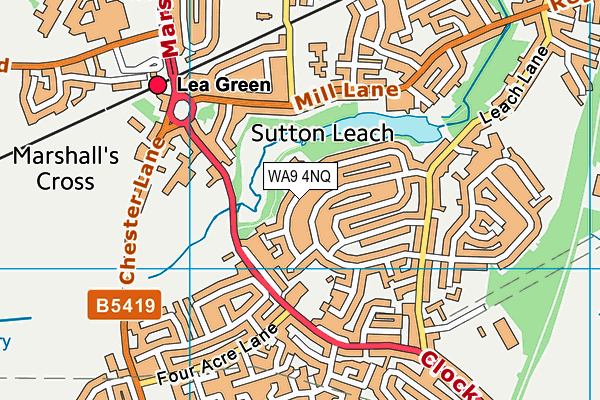 WA9 4NQ map - OS VectorMap District (Ordnance Survey) WA9 4NQ map - OS VectorMap District (Ordnance Survey)