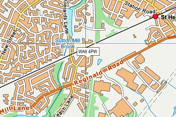WA9 4PW map - OS VectorMap District (Ordnance Survey) WA9 4PW map - OS VectorMap District (Ordnance Survey)