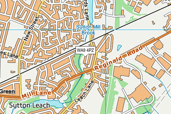 WA9 4PZ map - OS VectorMap District (Ordnance Survey) WA9 4PZ map - OS VectorMap District (Ordnance Survey)