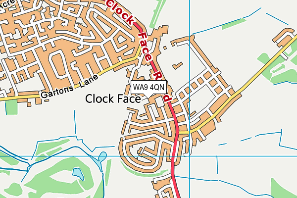 WA9 4QN map - OS VectorMap District (Ordnance Survey) WA9 4QN map - OS VectorMap District (Ordnance Survey)