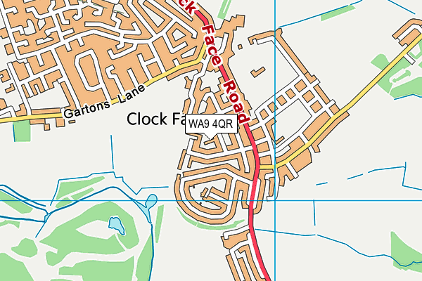 WA9 4QR map - OS VectorMap District (Ordnance Survey) WA9 4QR map - OS VectorMap District (Ordnance Survey)