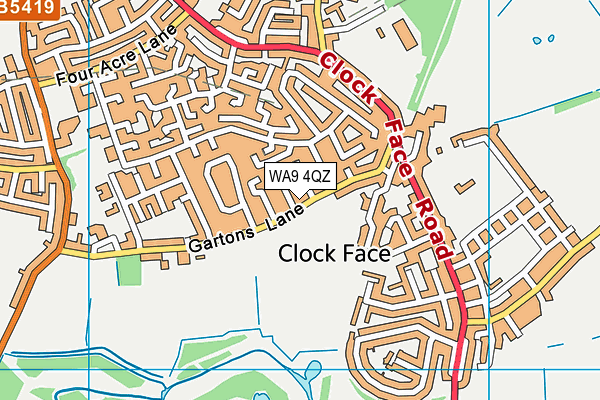 WA9 4QZ map - OS VectorMap District (Ordnance Survey)