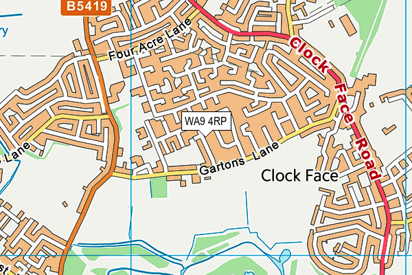 WA9 4RP map - OS VectorMap District (Ordnance Survey) WA9 4RP map - OS VectorMap District (Ordnance Survey)