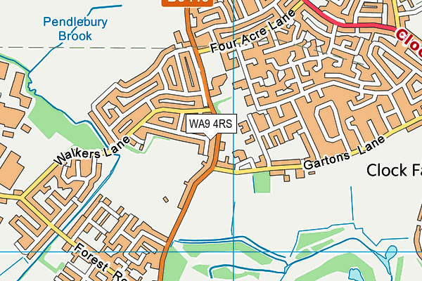 WA9 4RS map - OS VectorMap District (Ordnance Survey) WA9 4RS map - OS VectorMap District (Ordnance Survey)