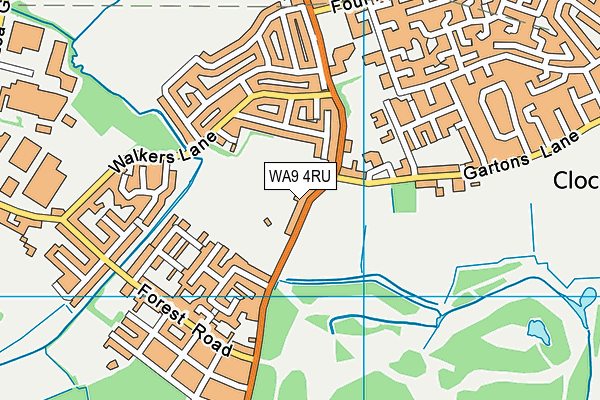 WA9 4RU map - OS VectorMap District (Ordnance Survey) WA9 4RU map - OS VectorMap District (Ordnance Survey)