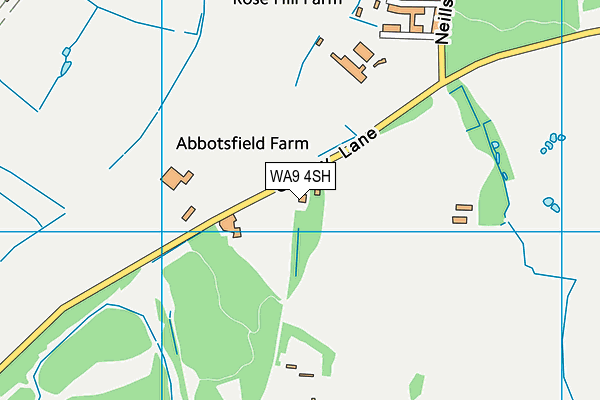 WA9 4SH map - OS VectorMap District (Ordnance Survey) WA9 4SH map - OS VectorMap District (Ordnance Survey)
