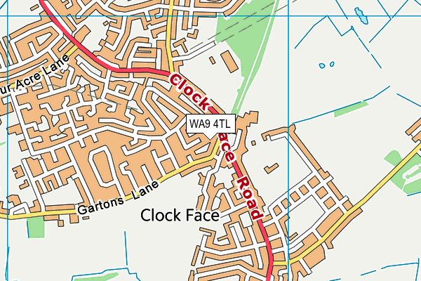 WA9 4TL map - OS VectorMap District (Ordnance Survey) WA9 4TL map - OS VectorMap District (Ordnance Survey)