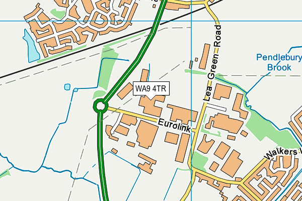 WA9 4TR map - OS VectorMap District (Ordnance Survey) WA9 4TR map - OS VectorMap District (Ordnance Survey)