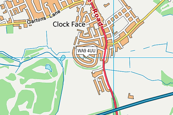 WA9 4UU map - OS VectorMap District (Ordnance Survey) WA9 4UU map - OS VectorMap District (Ordnance Survey)