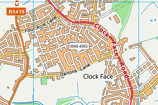 WA9 4WG map - OS VectorMap District (Ordnance Survey) WA9 4WG map - OS VectorMap District (Ordnance Survey)