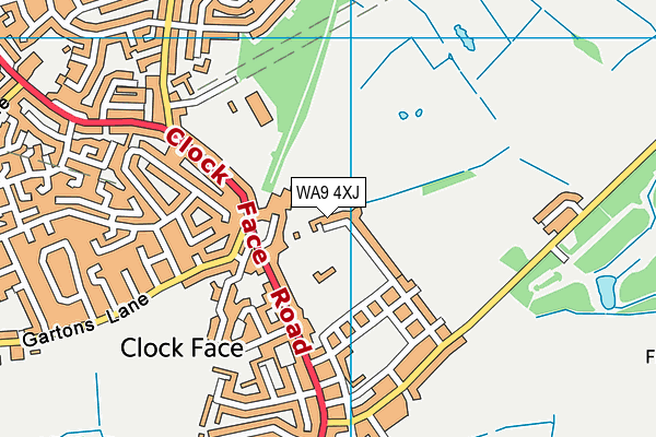 WA9 4XJ map - OS VectorMap District (Ordnance Survey) WA9 4XJ map - OS VectorMap District (Ordnance Survey)