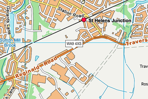 WA9 4XS map - OS VectorMap District (Ordnance Survey) WA9 4XS map - OS VectorMap District (Ordnance Survey)