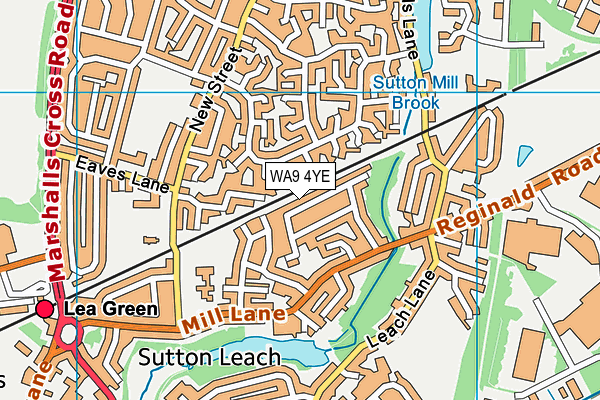 WA9 4YE map - OS VectorMap District (Ordnance Survey)