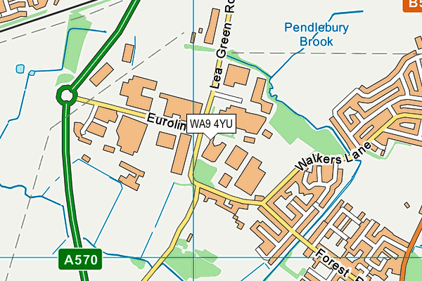 WA9 4YU map - OS VectorMap District (Ordnance Survey) WA9 4YU map - OS VectorMap District (Ordnance Survey)
