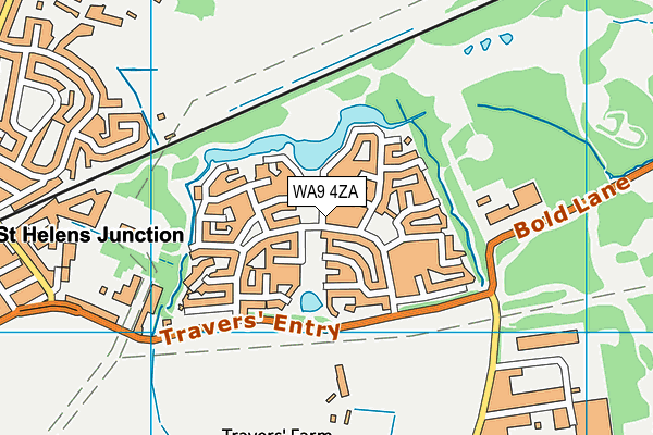 WA9 4ZA map - OS VectorMap District (Ordnance Survey) WA9 4ZA map - OS VectorMap District (Ordnance Survey)