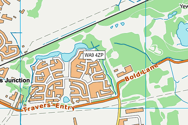 WA9 4ZP map - OS VectorMap District (Ordnance Survey) WA9 4ZP map - OS VectorMap District (Ordnance Survey)