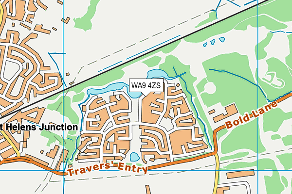 WA9 4ZS map - OS VectorMap District (Ordnance Survey) WA9 4ZS map - OS VectorMap District (Ordnance Survey)