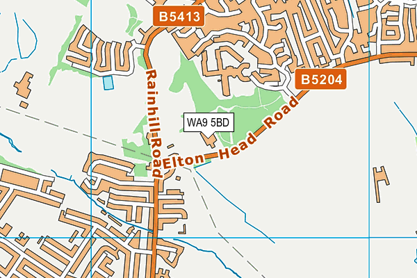 WA9 5BD map - OS VectorMap District (Ordnance Survey) WA9 5BD map - OS VectorMap District (Ordnance Survey)