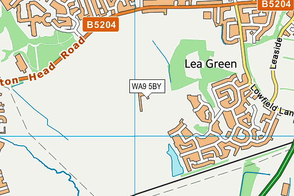 WA9 5BY map - OS VectorMap District (Ordnance Survey) WA9 5BY map - OS VectorMap District (Ordnance Survey)