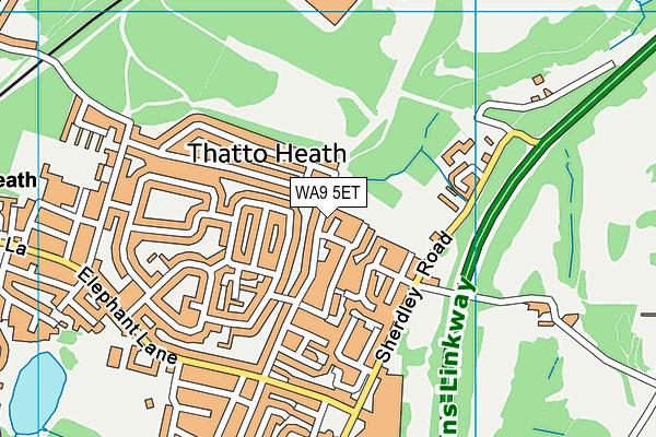 WA9 5ET map - OS VectorMap District (Ordnance Survey) WA9 5ET map - OS VectorMap District (Ordnance Survey)