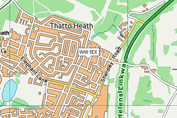 WA9 5EX map - OS VectorMap District (Ordnance Survey) WA9 5EX map - OS VectorMap District (Ordnance Survey)
