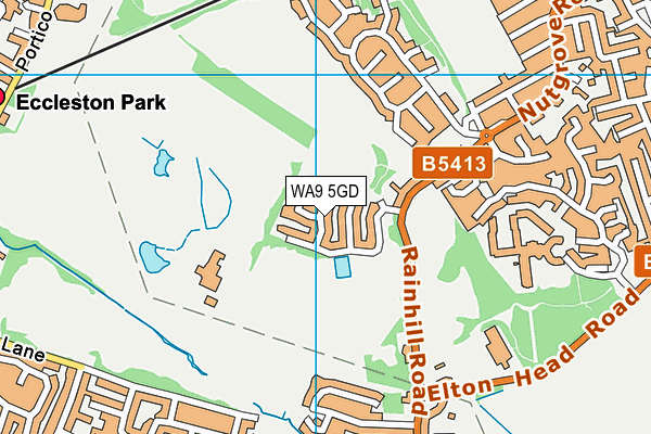 WA9 5GD map - OS VectorMap District (Ordnance Survey) WA9 5GD map - OS VectorMap District (Ordnance Survey)