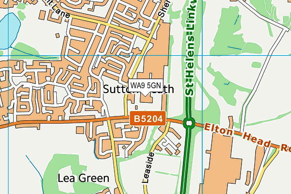 WA9 5GN map - OS VectorMap District (Ordnance Survey) WA9 5GN map - OS VectorMap District (Ordnance Survey)