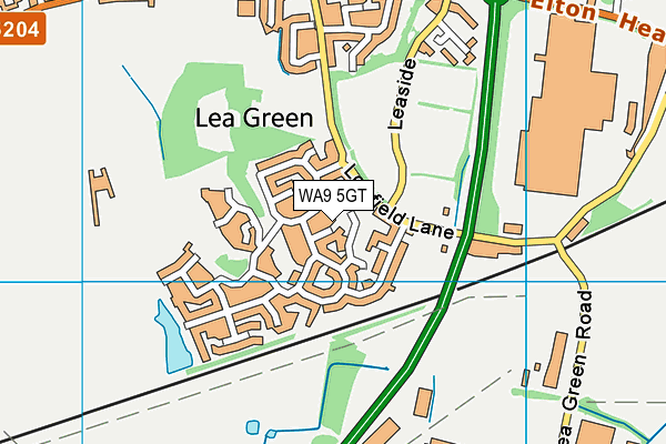 WA9 5GT map - OS VectorMap District (Ordnance Survey) WA9 5GT map - OS VectorMap District (Ordnance Survey)