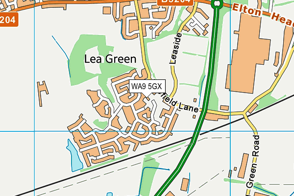 WA9 5GX map - OS VectorMap District (Ordnance Survey) WA9 5GX map - OS VectorMap District (Ordnance Survey)