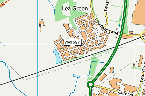 WA9 5GY map - OS VectorMap District (Ordnance Survey) WA9 5GY map - OS VectorMap District (Ordnance Survey)