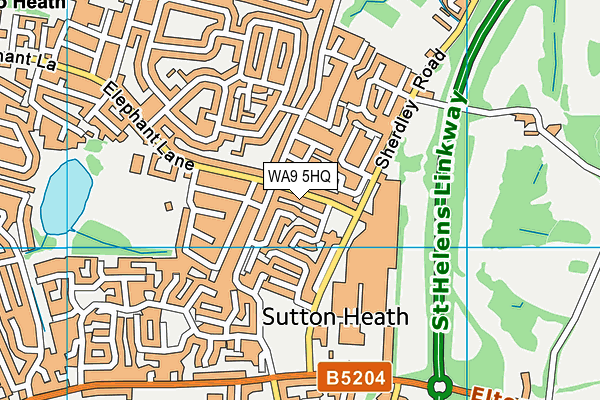WA9 5HQ map - OS VectorMap District (Ordnance Survey) WA9 5HQ map - OS VectorMap District (Ordnance Survey)