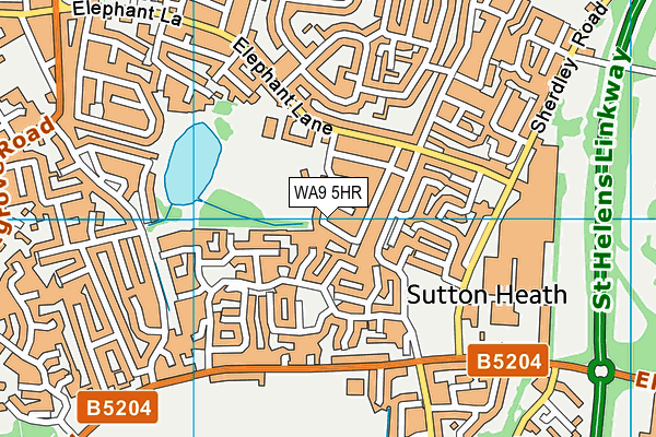 WA9 5HR map - OS VectorMap District (Ordnance Survey) WA9 5HR map - OS VectorMap District (Ordnance Survey)