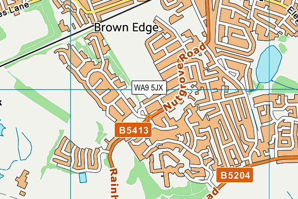 WA9 5JX map - OS VectorMap District (Ordnance Survey) WA9 5JX map - OS VectorMap District (Ordnance Survey)