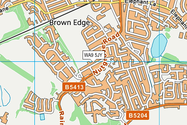 WA9 5JY map - OS VectorMap District (Ordnance Survey) WA9 5JY map - OS VectorMap District (Ordnance Survey)