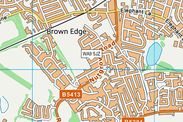 WA9 5JZ map - OS VectorMap District (Ordnance Survey) WA9 5JZ map - OS VectorMap District (Ordnance Survey)