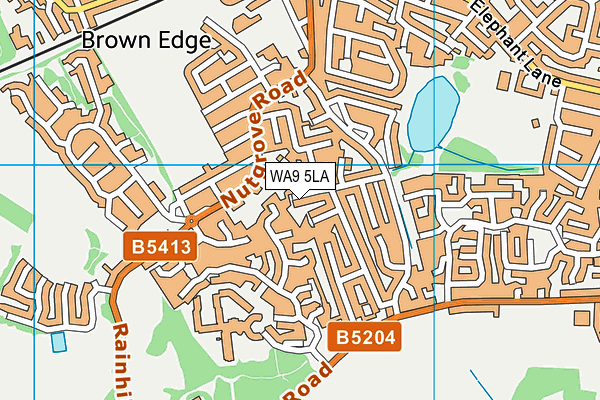 WA9 5LA map - OS VectorMap District (Ordnance Survey) WA9 5LA map - OS VectorMap District (Ordnance Survey)