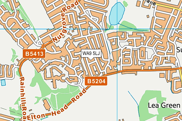 WA9 5LJ map - OS VectorMap District (Ordnance Survey)