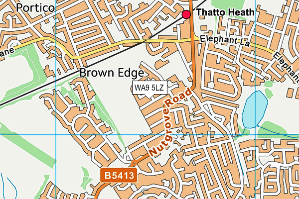 WA9 5LZ map - OS VectorMap District (Ordnance Survey) WA9 5LZ map - OS VectorMap District (Ordnance Survey)