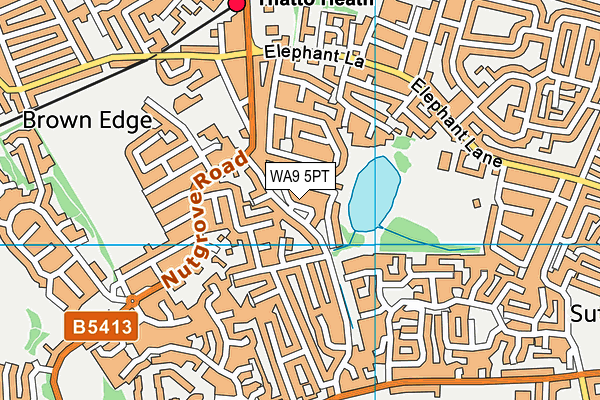 WA9 5PT map - OS VectorMap District (Ordnance Survey) WA9 5PT map - OS VectorMap District (Ordnance Survey)