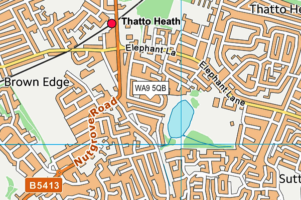 WA9 5QB map - OS VectorMap District (Ordnance Survey) WA9 5QB map - OS VectorMap District (Ordnance Survey)
