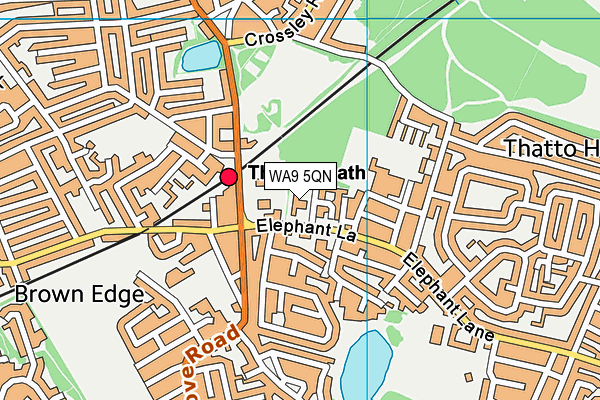 WA9 5QN map - OS VectorMap District (Ordnance Survey) WA9 5QN map - OS VectorMap District (Ordnance Survey)