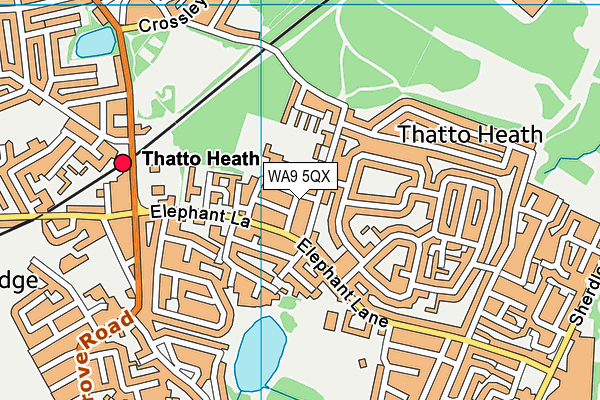 WA9 5QX map - OS VectorMap District (Ordnance Survey) WA9 5QX map - OS VectorMap District (Ordnance Survey)