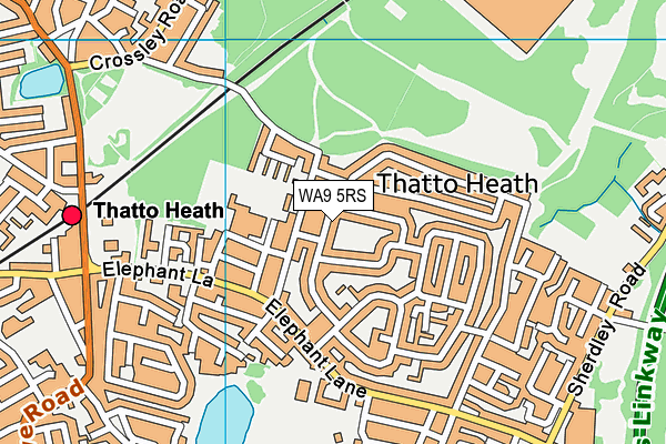WA9 5RS map - OS VectorMap District (Ordnance Survey) WA9 5RS map - OS VectorMap District (Ordnance Survey)