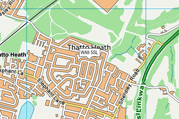 WA9 5SL map - OS VectorMap District (Ordnance Survey) WA9 5SL map - OS VectorMap District (Ordnance Survey)