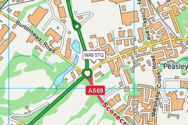 WA9 5TQ map - OS VectorMap District (Ordnance Survey) WA9 5TQ map - OS VectorMap District (Ordnance Survey)