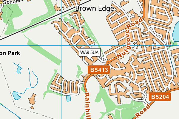 WA9 5UA map - OS VectorMap District (Ordnance Survey) WA9 5UA map - OS VectorMap District (Ordnance Survey)