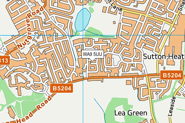 WA9 5UU map - OS VectorMap District (Ordnance Survey) WA9 5UU map - OS VectorMap District (Ordnance Survey)