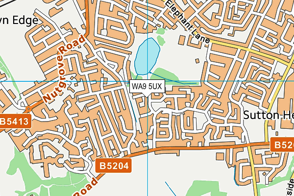 WA9 5UX map - OS VectorMap District (Ordnance Survey) WA9 5UX map - OS VectorMap District (Ordnance Survey)